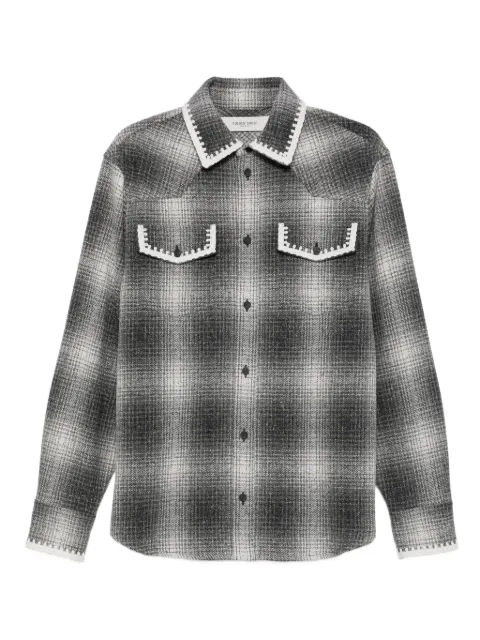 Golden Goose checked crochet-trimmed shirt jacket