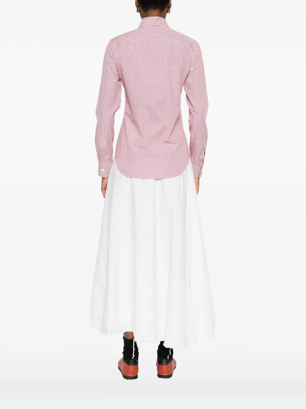 Mazzarelli Gea Striped Button-down Shirt In Pink