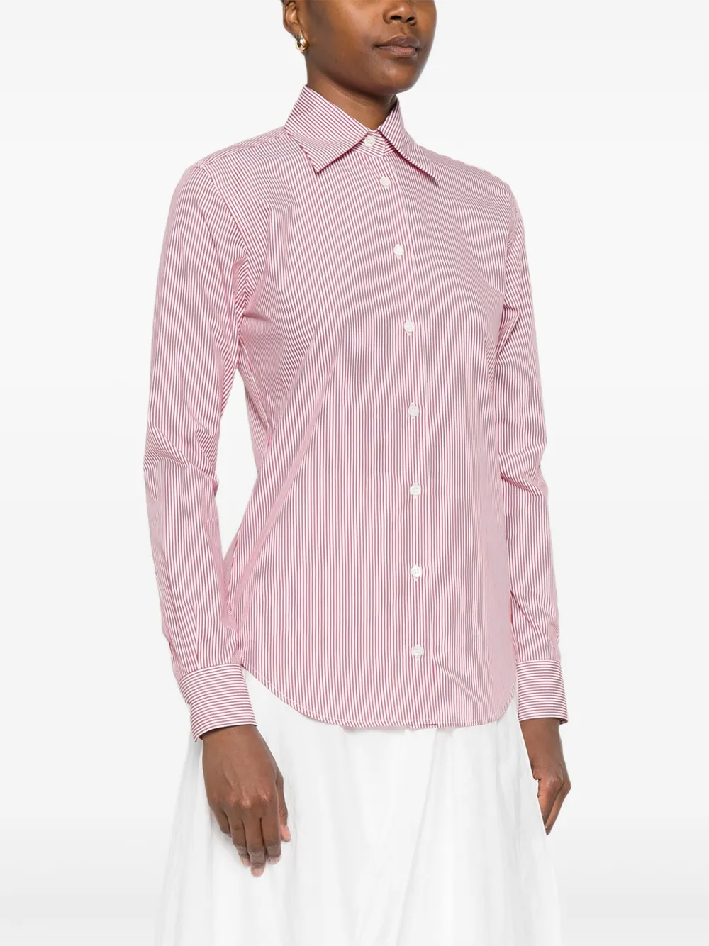 Mazzarelli Gea gestreepte button-down blouse Rood