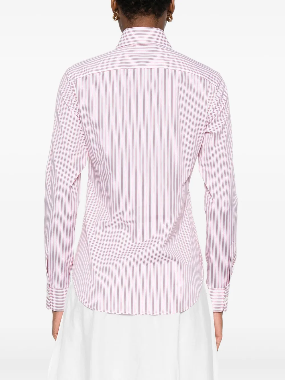 Mazzarelli Gea gestreepte blouse met lange mouwen Wit