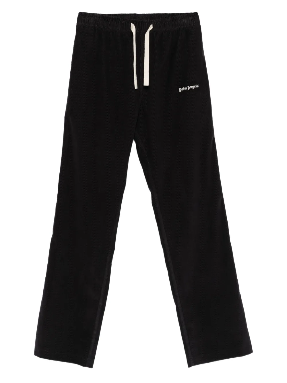 Palm Angels Drawstring Corduroy Trousers In Black