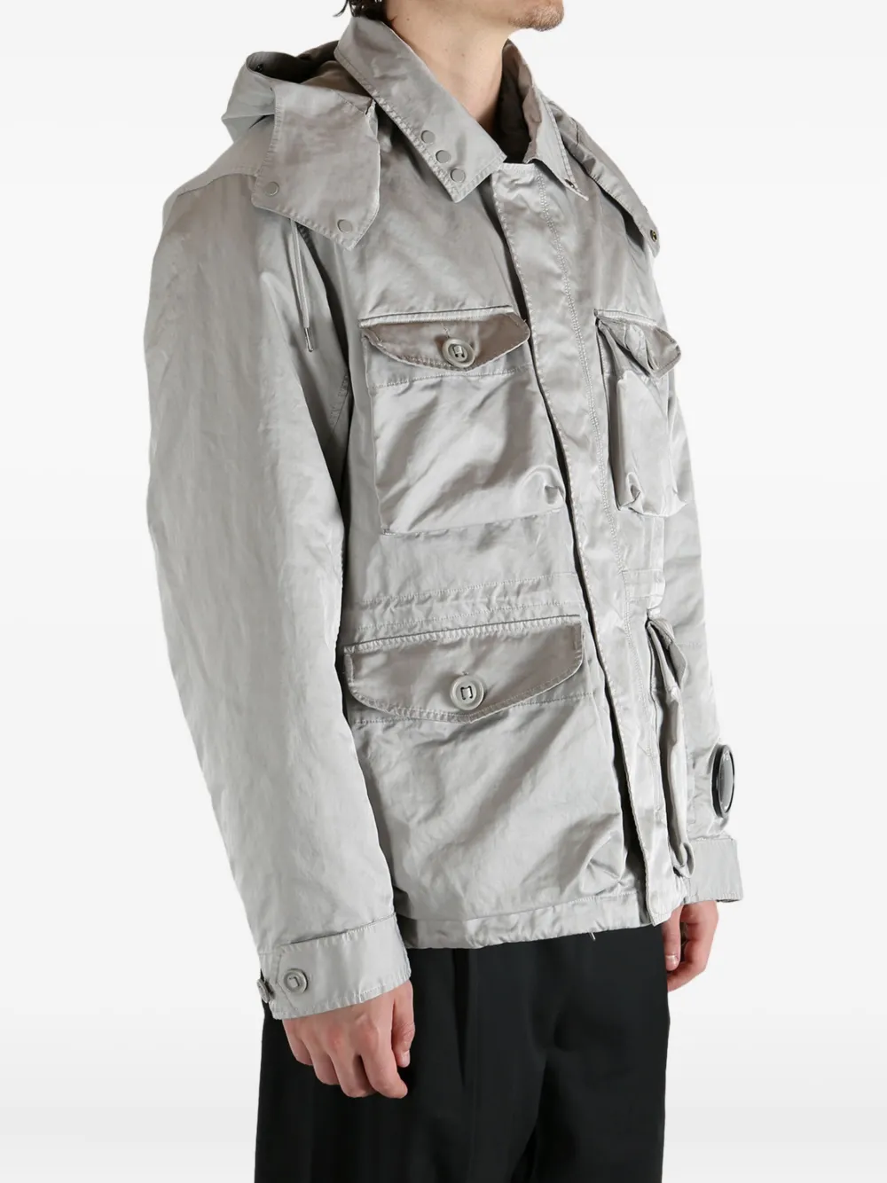 C.P. Company Micro Kei hooded multi-pocket jacket Grijs