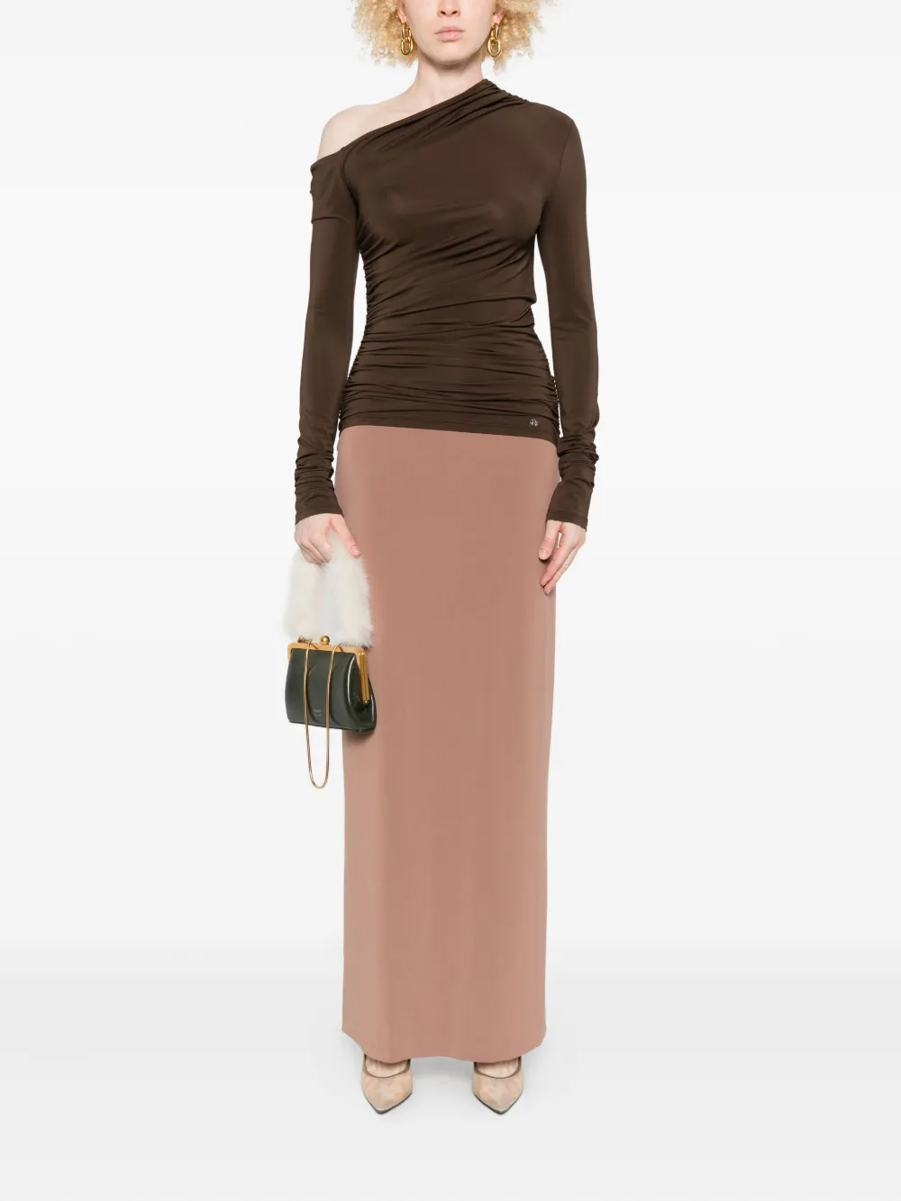 AMIRI one-shoulder ruched top - Bruin