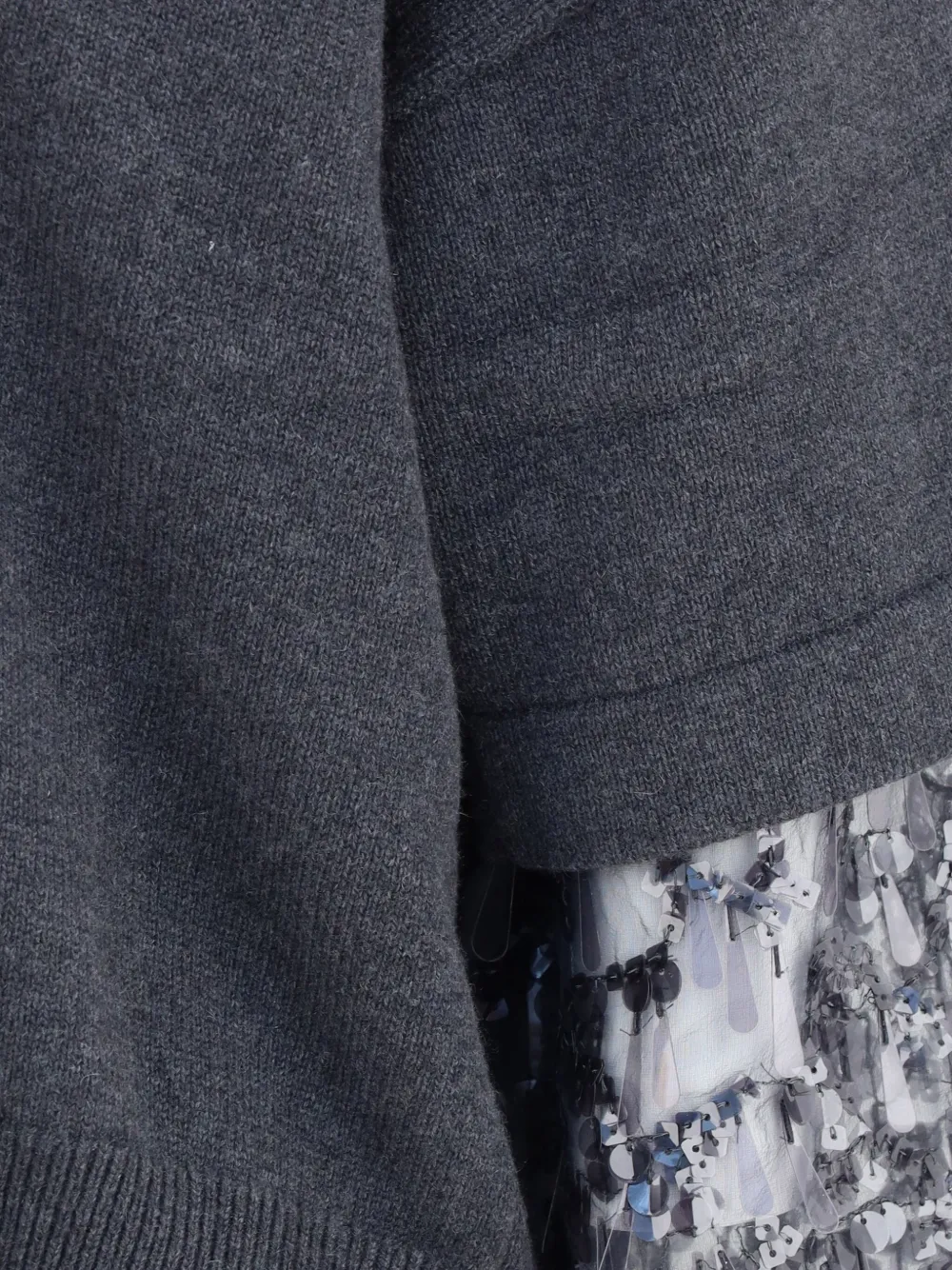 Brunello Cucinelli Sequin-embellished Cashmere Sweater In Gray