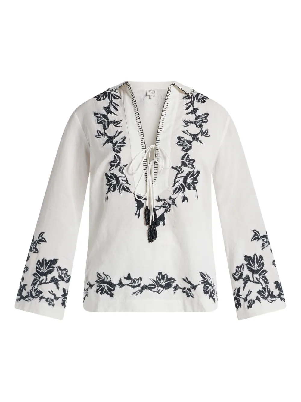 Hemant And Nandita Aahi floral tassel blouse | White | Image 1