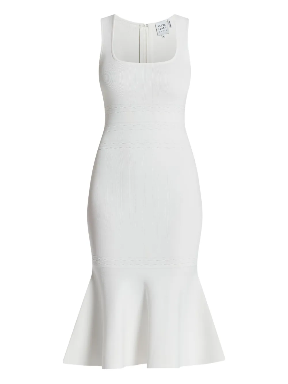 Herve Leger Camille square-neck midi dress - White