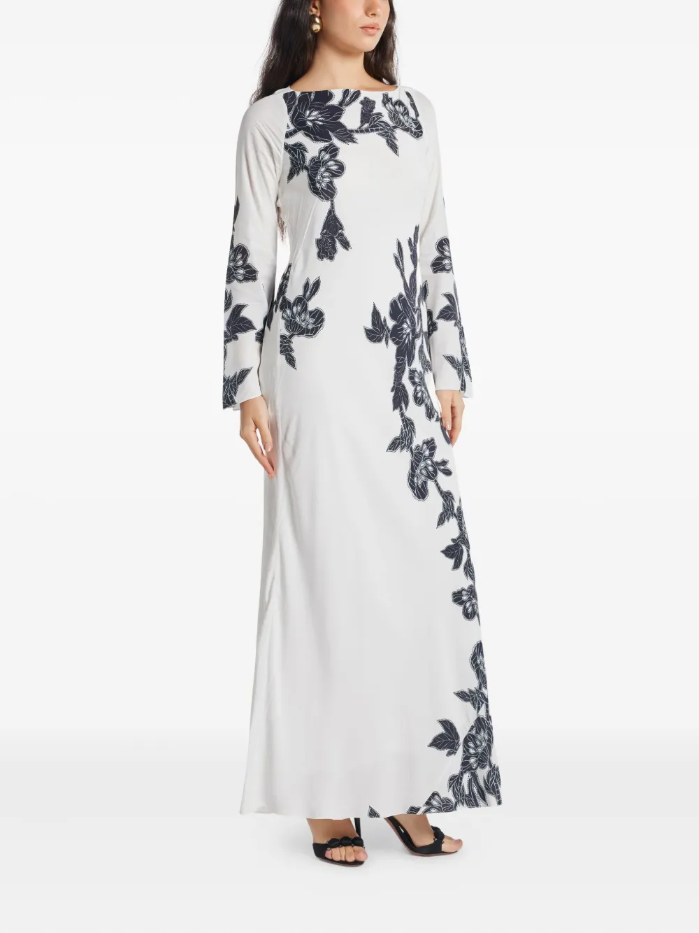 Hemant And Nandita Aahi bell-sleeve floral maxi dress - Wit