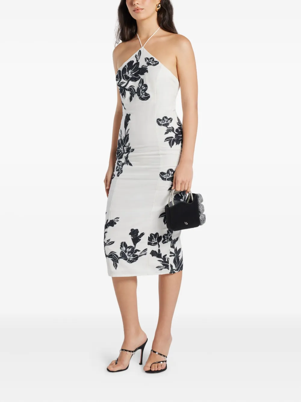 Hemant And Nandita Aahi floral halterneck midi dress - Wit