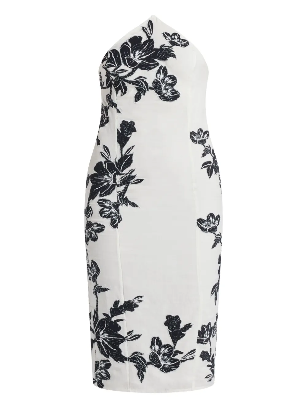 Hemant & Nandita Aahi Floral Halterneck Midi Dress In White