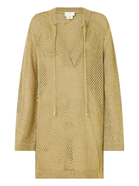 Camilla Pointelle tie-neck tunic