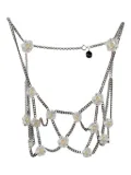 Noir Kei Ninomiya flower-embellished chain top - Silver