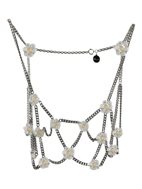 Noir Kei Ninomiya flower-embellished chain top