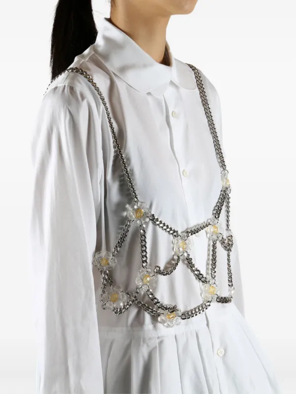 Noir Kei Ninomiya flower-embellished Chain Top | シルバートーン