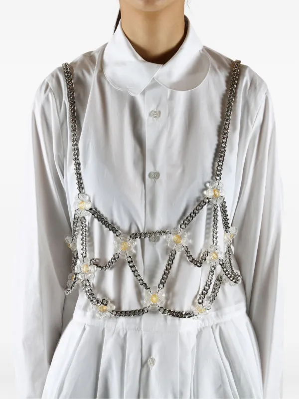 Noir Kei Ninomiya flower-embellished Chain Top | シルバートーン