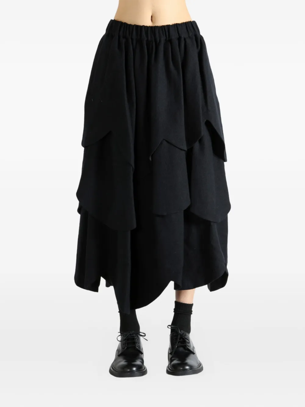 Noir Kei Ninomiya layered petal skirt - Zwart