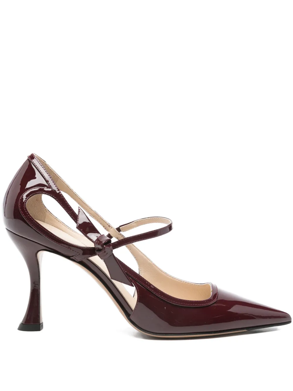 Alexandre Birman Leather Heeled Pumps In Burgundy