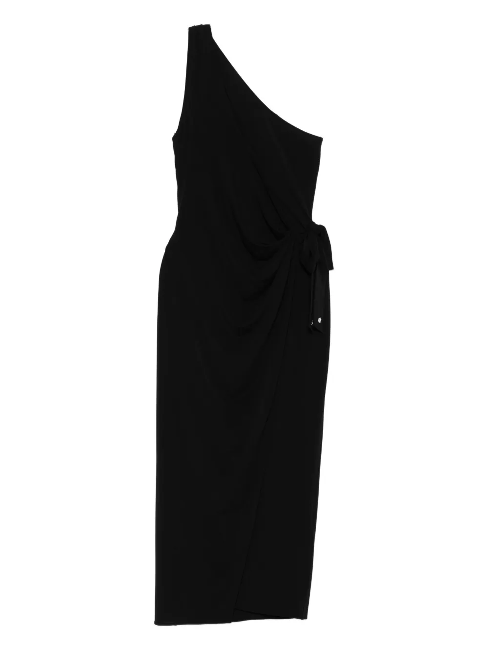 AMIRI one-shoulder wrap midi dress | Black | Image 1