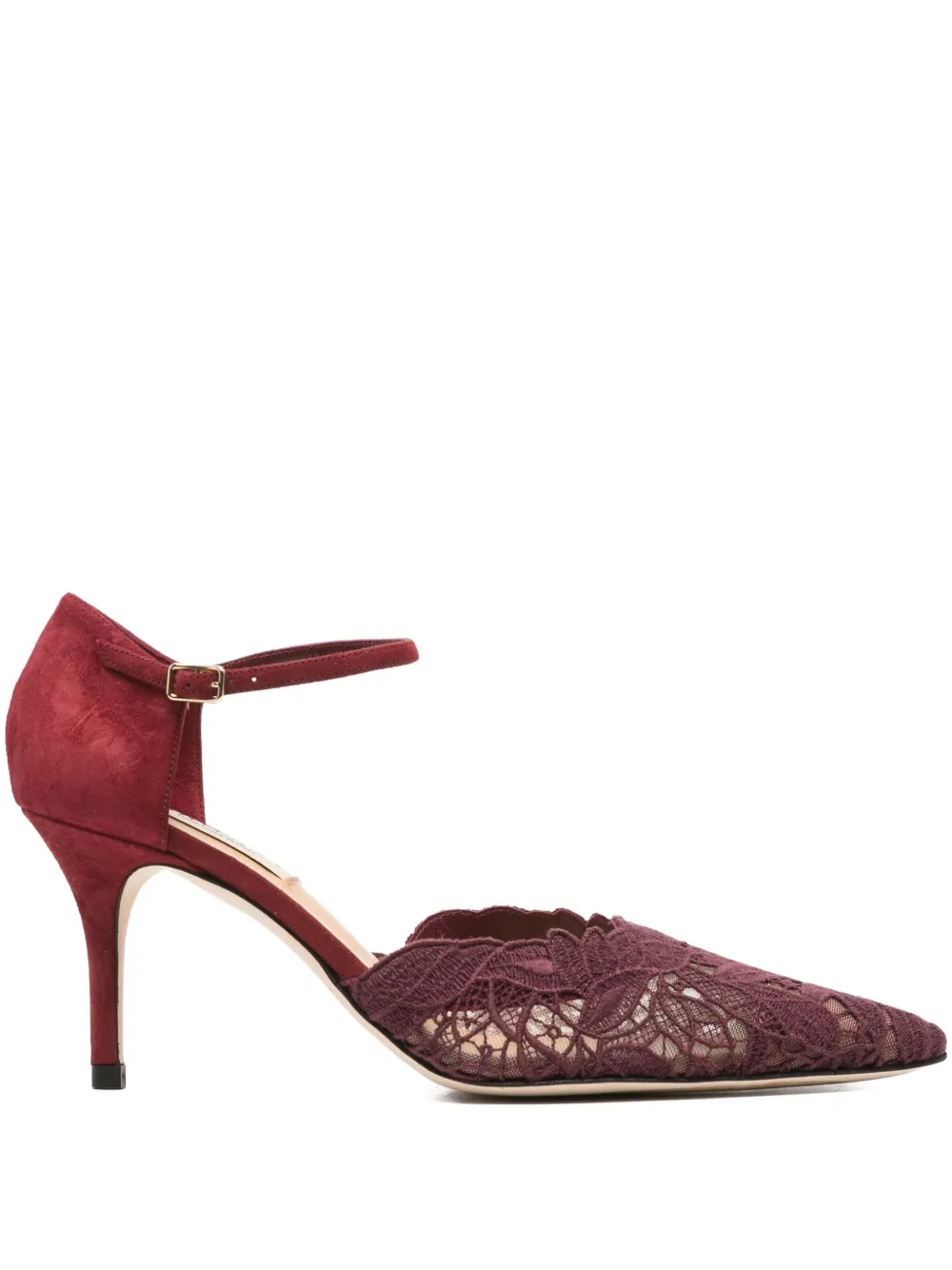 Arteana Lace Ankle-strap Pumps In Red