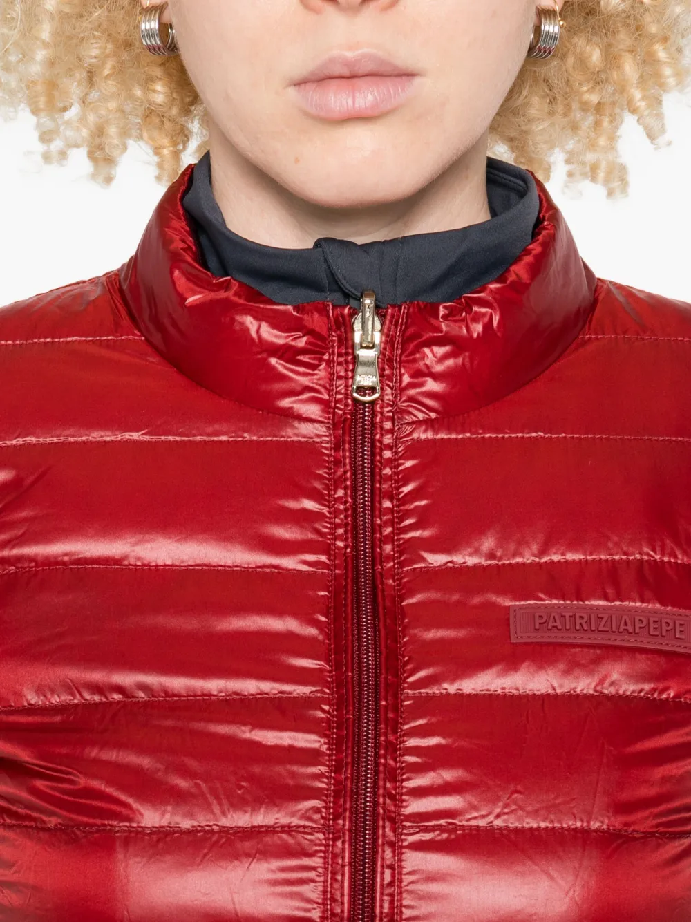 Patrizia Pepe Zip-front Puffer Jacket In Red