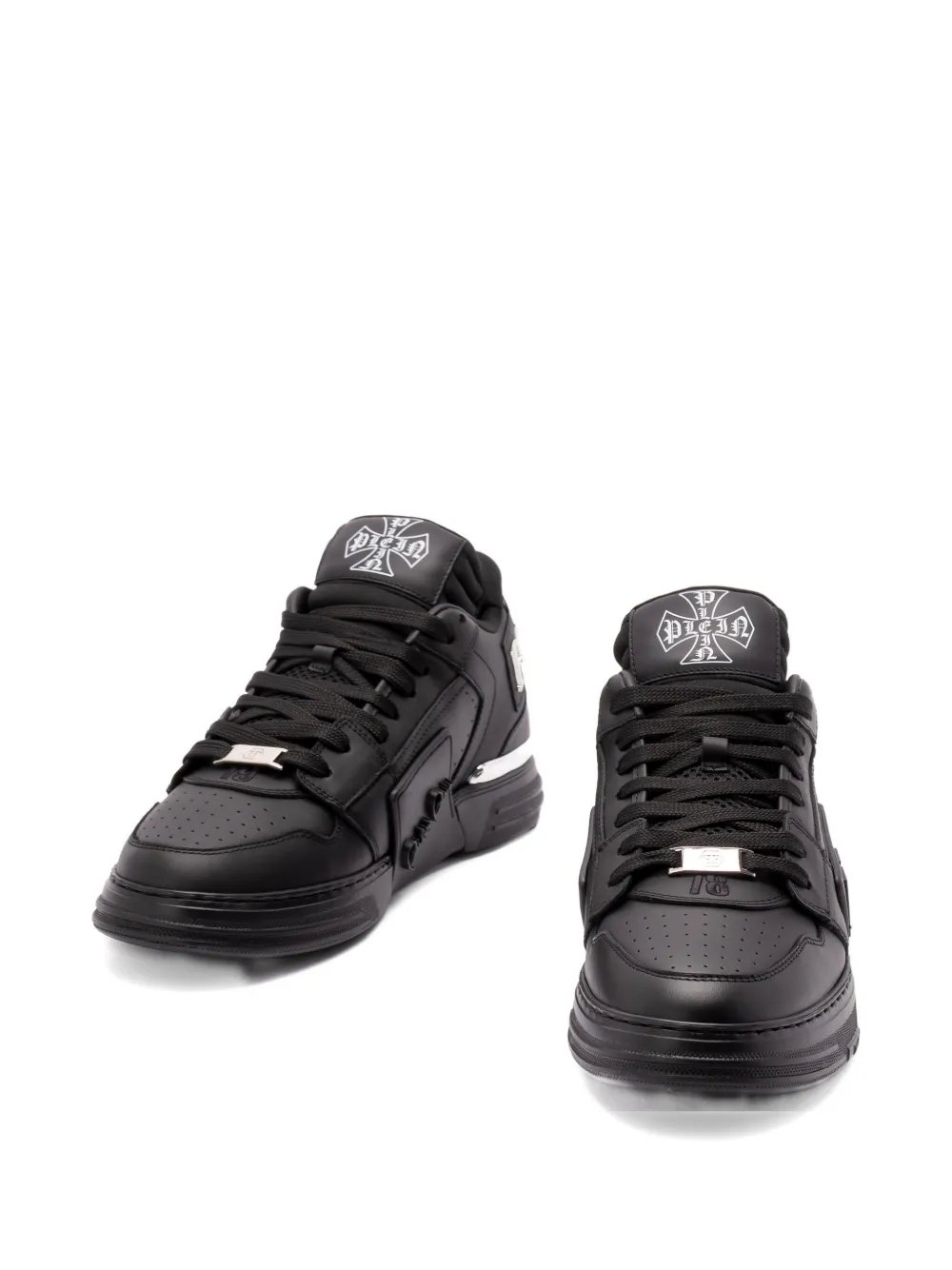 Philipp Plein leather sneakers Zwart