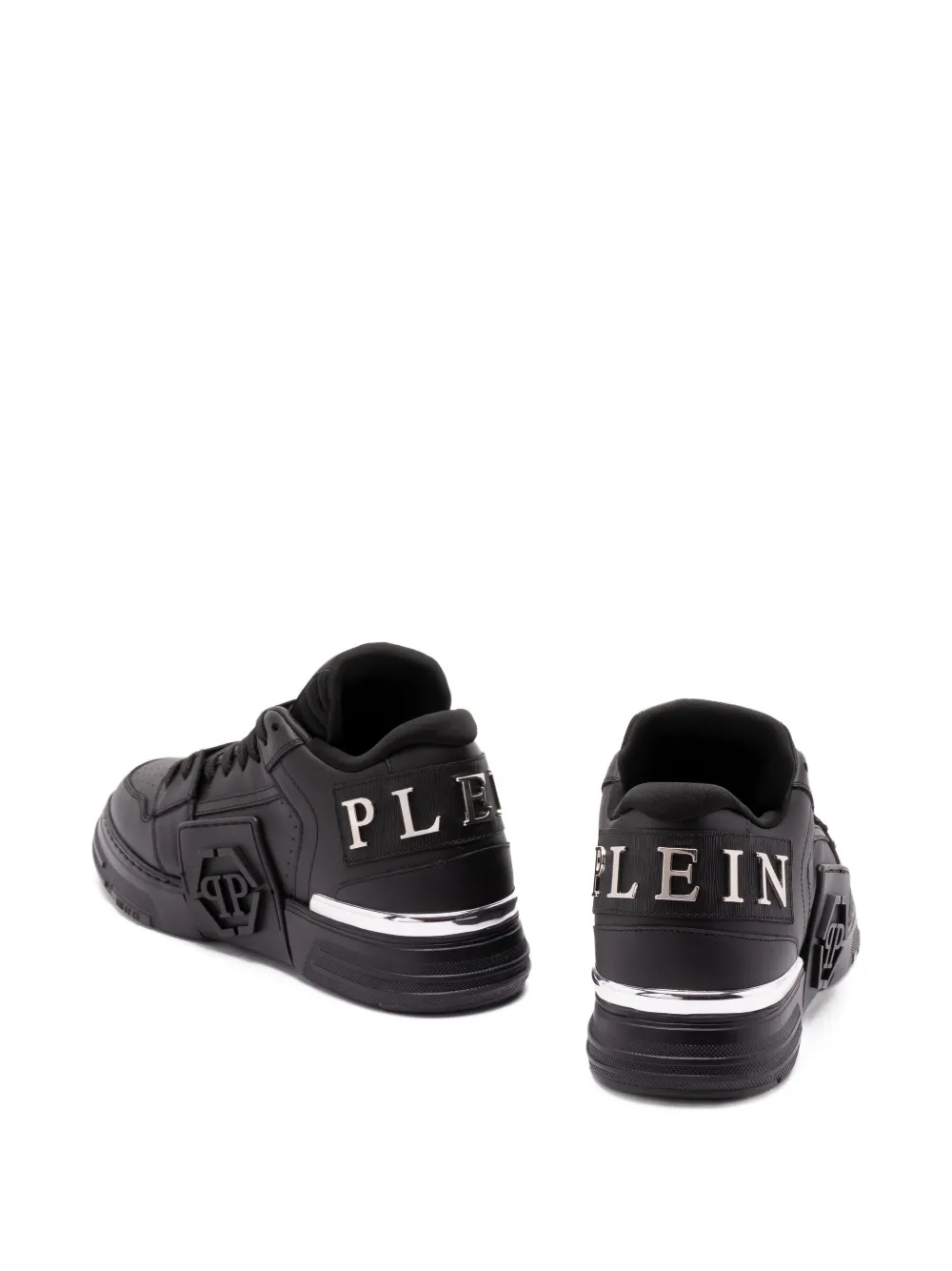 Philipp Plein leather sneakers Zwart