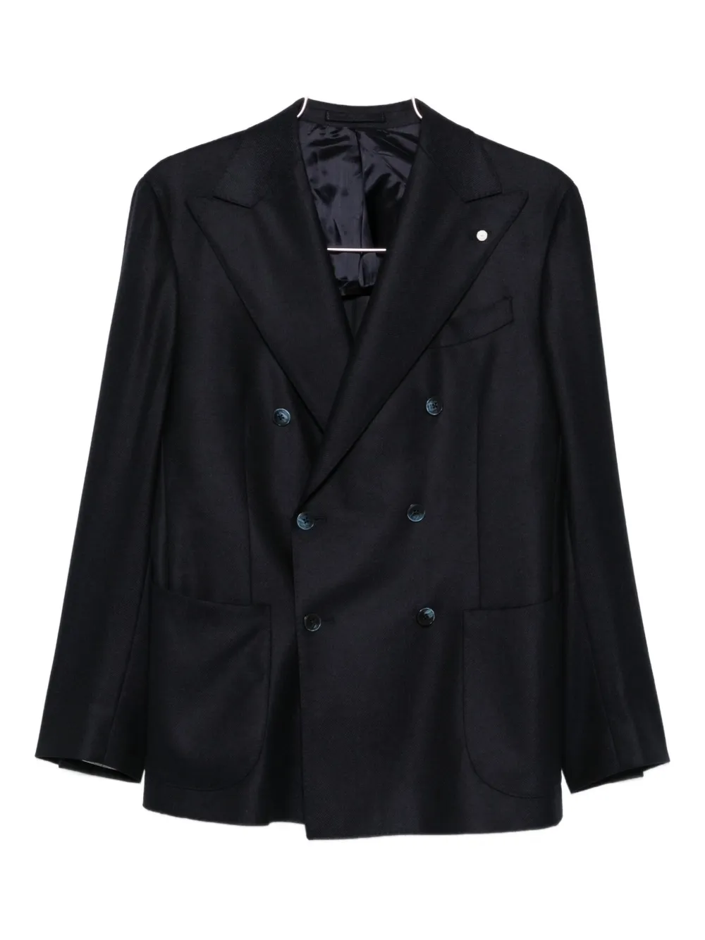 Luigi Bianchi Mantova Double-breasted Wool Blazer In Blue