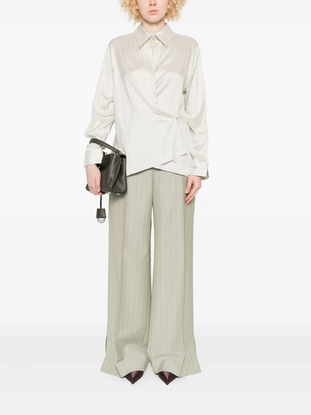 FENDI pinstripe wrap-tie blouse | Blouses | Image 2