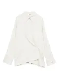 FENDI pinstripe wrap-tie blouse - White