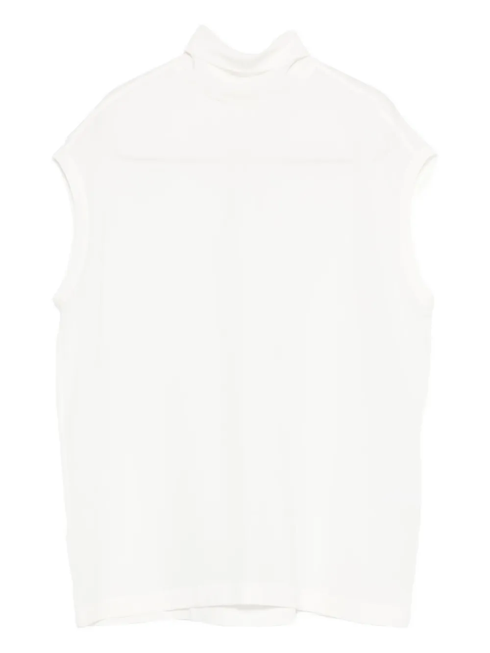 Brunello Cucinelli Turtleneck Sleeveless Top In White