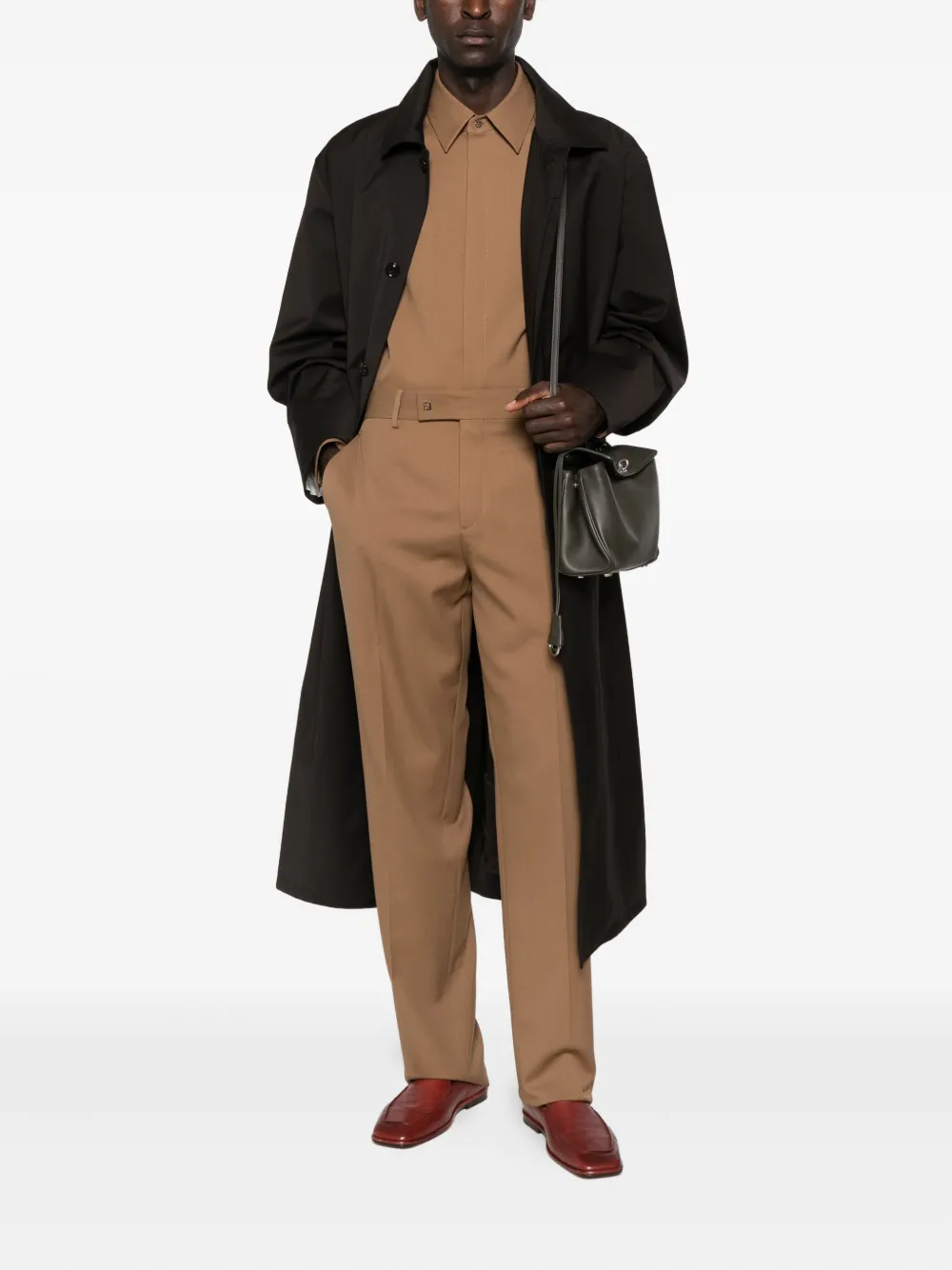 FENDI long-sleeve wool shirt - Bruin