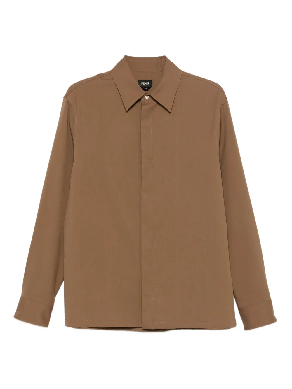 FENDI long-sleeve wool shirt | Brown | Image 1