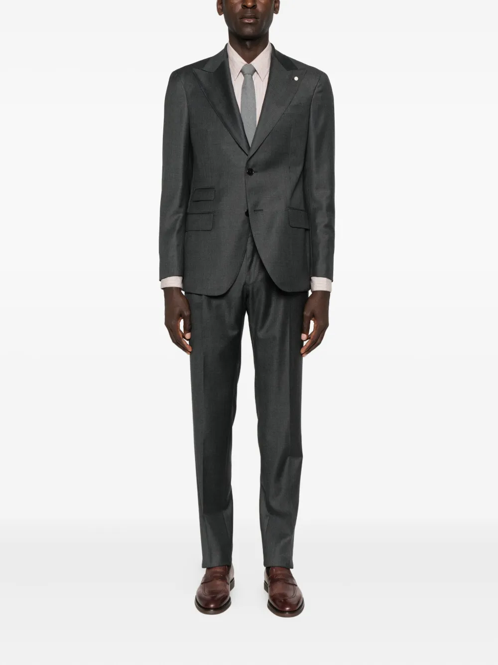 Luigi Bianchi Mantova Wool Two-button Suit In Gray