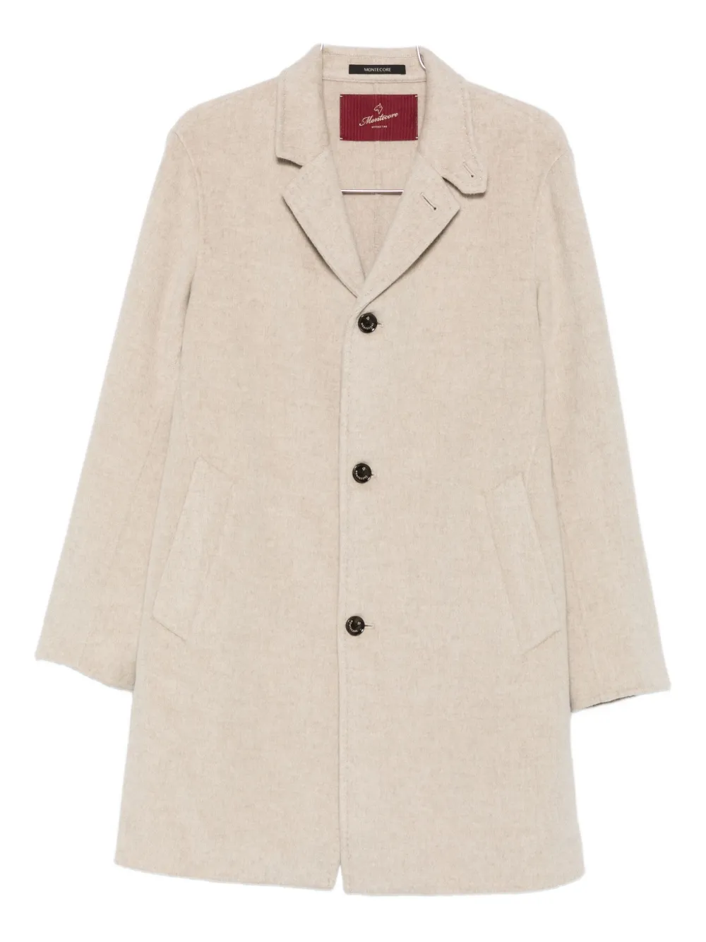 Montecore Button-fastening Coat In Neutral
