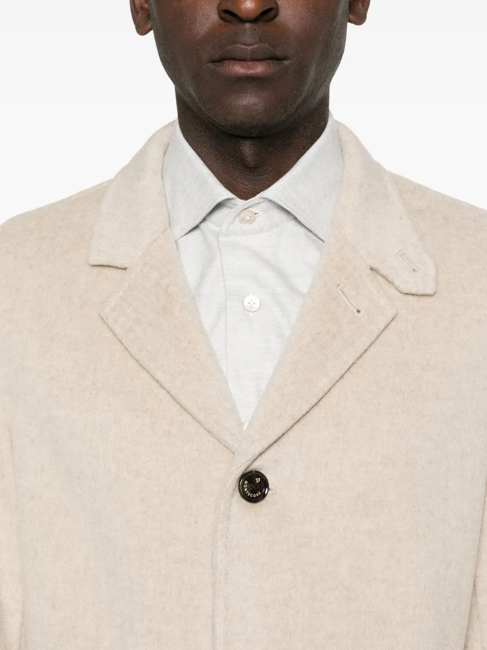 Montecore Button-fastening Coat In Neutral
