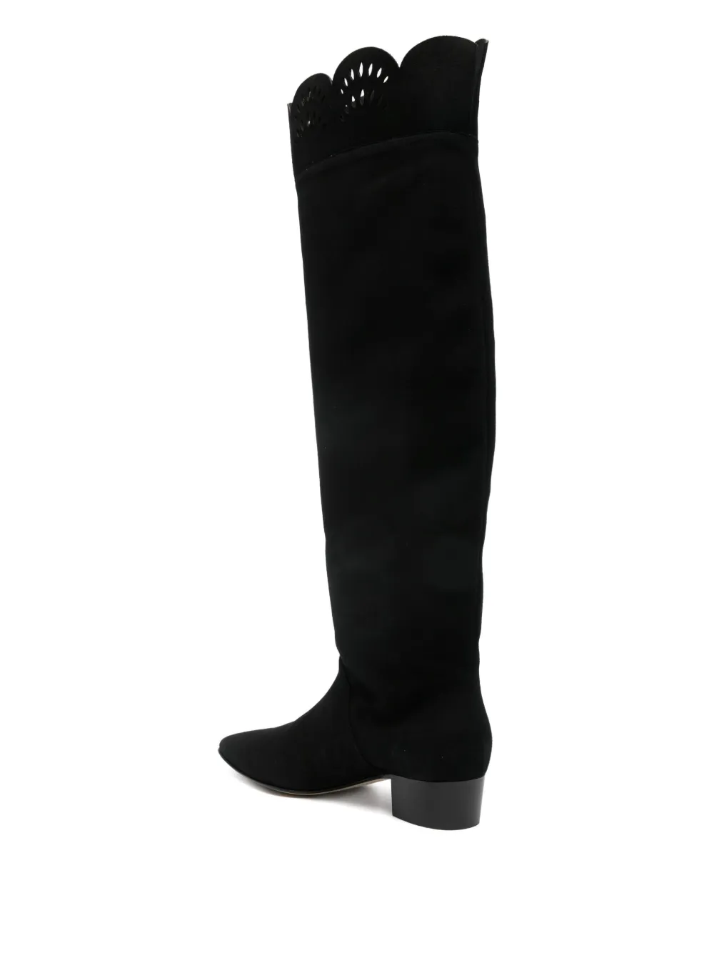 Arteana 30mm Scallop-trim Boots In Black