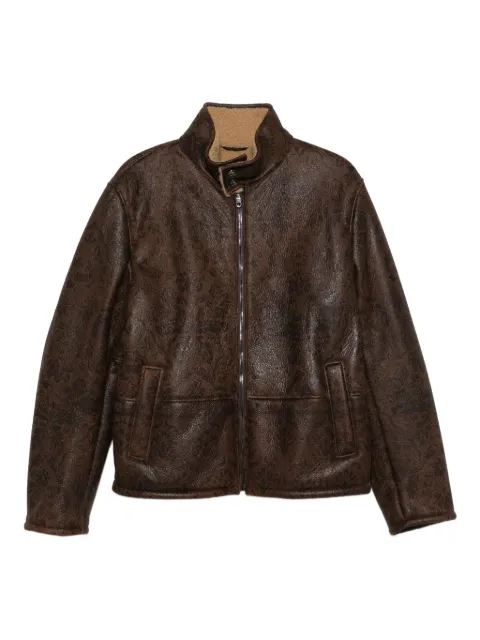 ETRO floral-pattern leather jacket