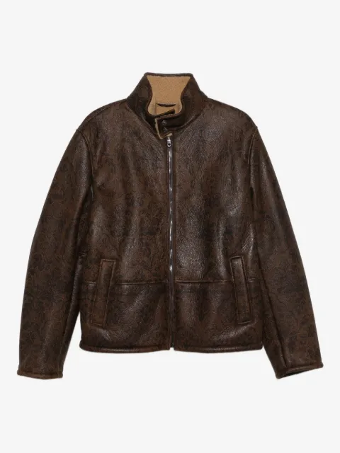 ETRO floral-pattern leather jacket