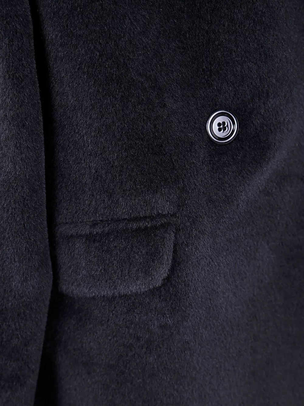 Tagliatore Long Notched Lapel Coat With Flap Pockets In Black