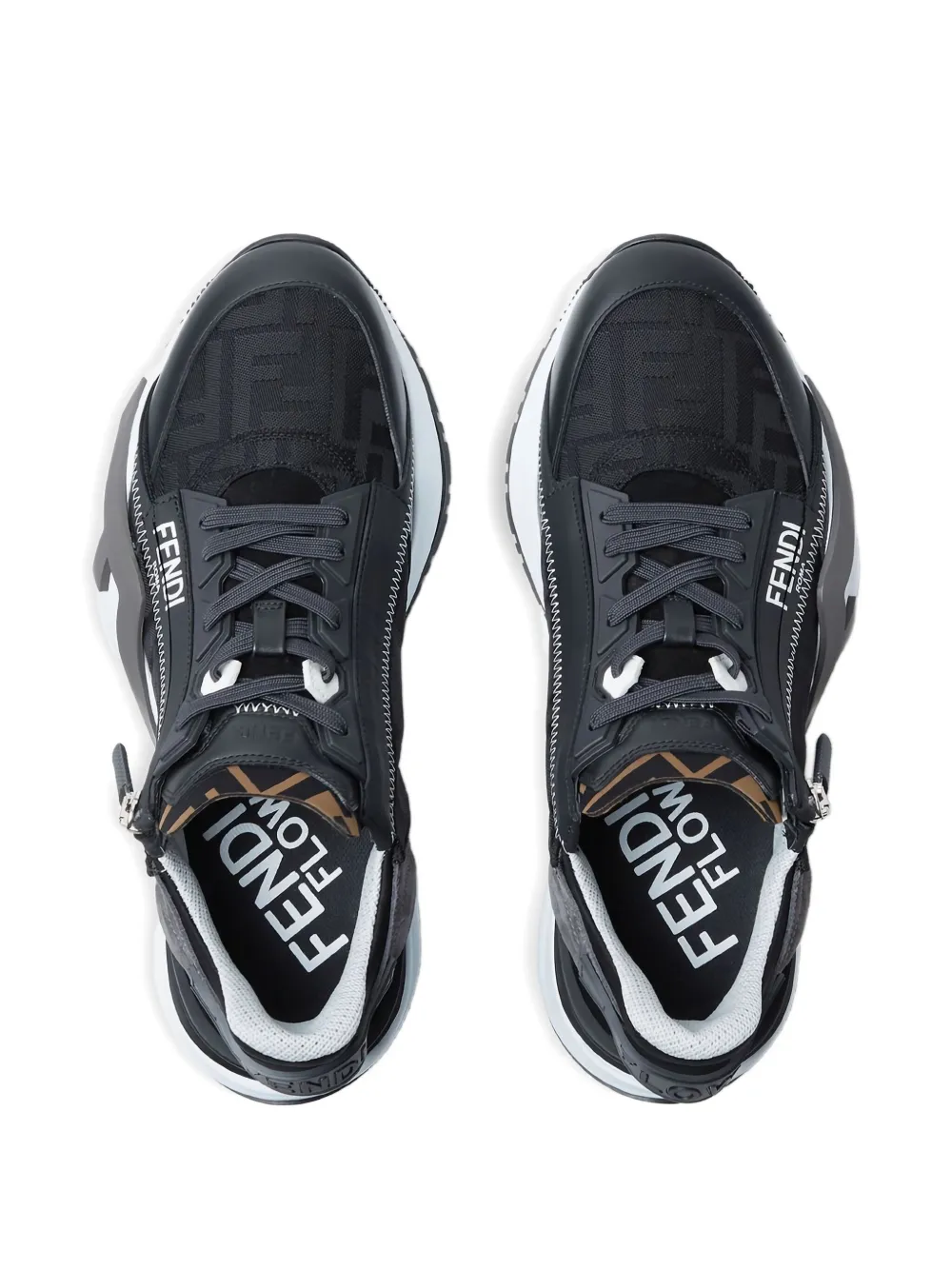 FENDI zip-detail sneakers Black