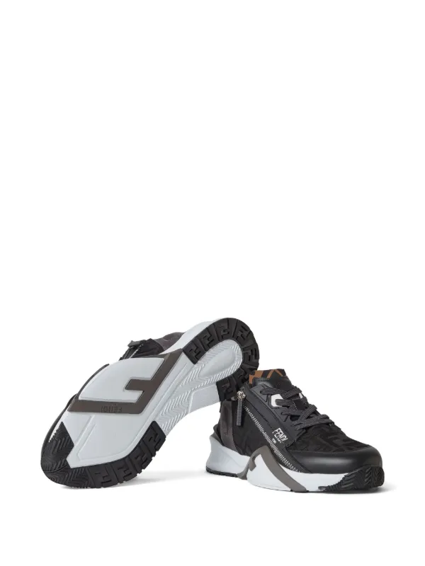 FENDI Flow zip-detail Sneakers | Black | FARFETCH