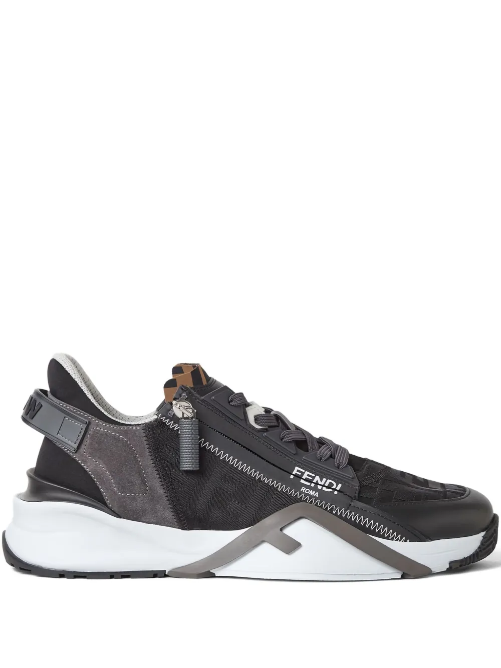 FENDI zip-detail sneakers - ブラック FENDI zip-detail sneakers - ブラック