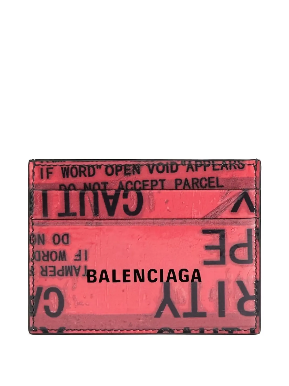Balenciaga logo-motif leather card holder | Red | Image 1