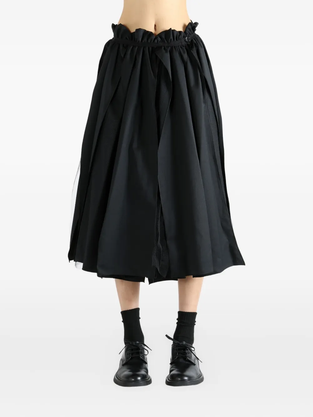 Comme des Garçons TAO pleated drawstring midi skirt - Zwart