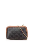 Celine Pre-Owned 2021 Triomphe Coated Canvas Clutch On Chain crossbody bag - Brown