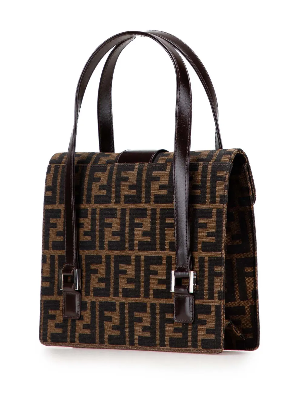 Pre-owned Fendi 20th Century Zucca Canvas Handbag In Brown
