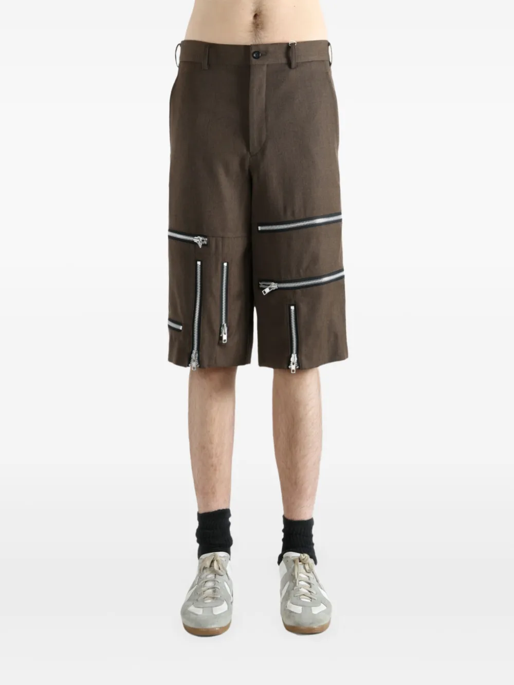 Comme des Garçons Homme Plus zip-detail wool shorts | Tailored Shorts | Image 2