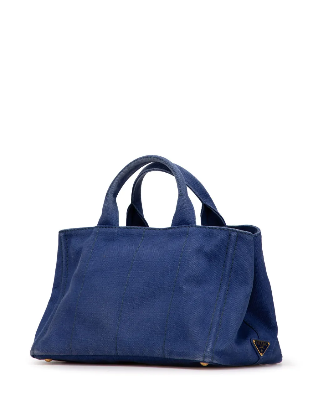 Pre-owned Prada 2013-2025 Canvas Canapa Logo Satchel In Blue