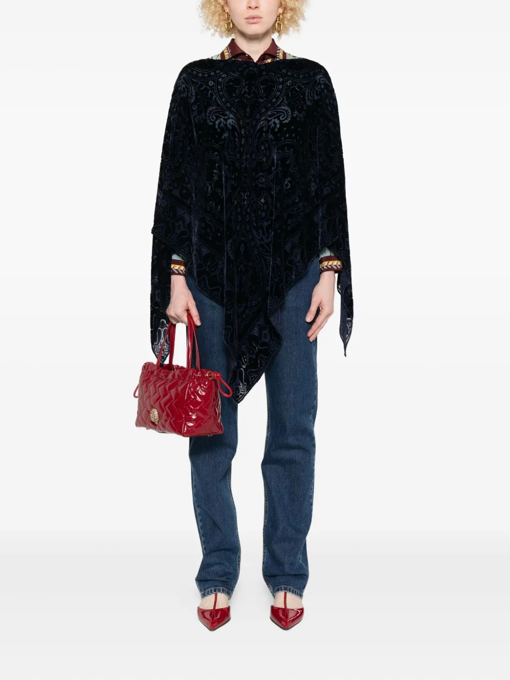 ETRO paisley-velvet poncho | Capes | Image 2