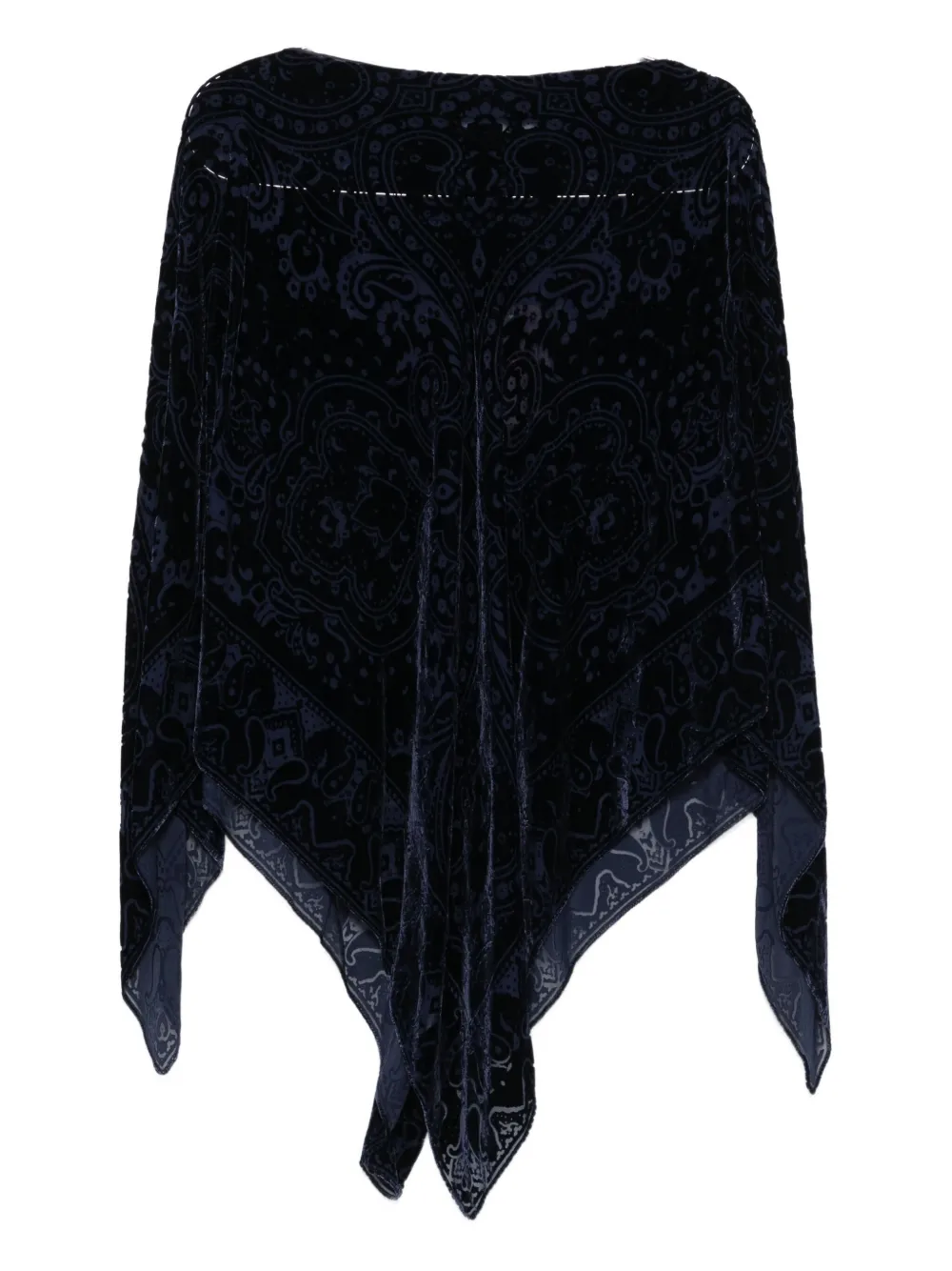 ETRO paisley-velvet poncho - Blu