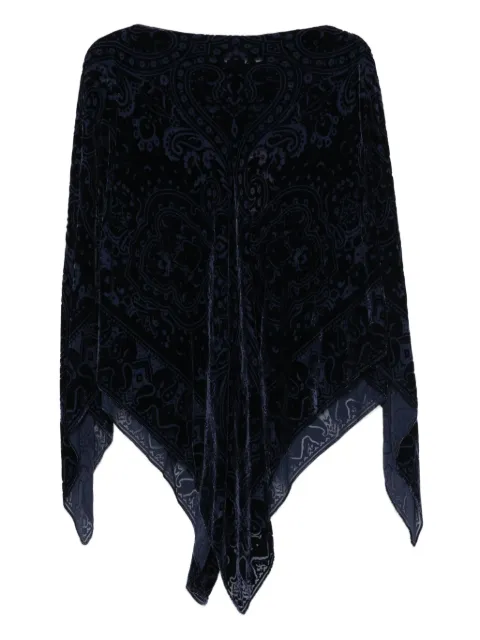 ETRO paisley-velvet poncho